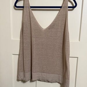 Banana Republic Linen Blend Elegant Tan Tank Top